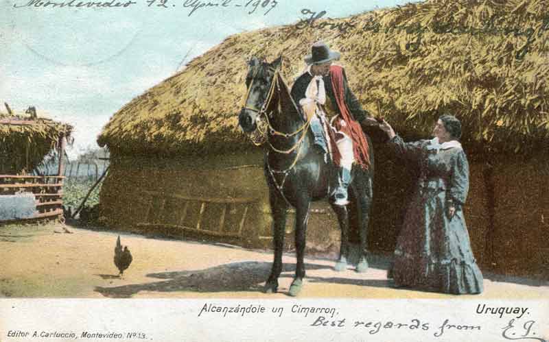 Alcanzándole un cimarron, Uruguay 1907
