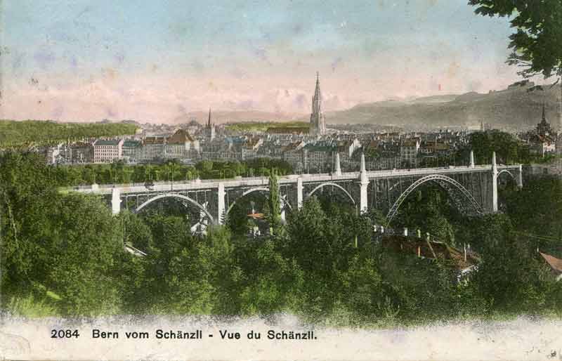 Bern, Blick vom Schänzli um 1908