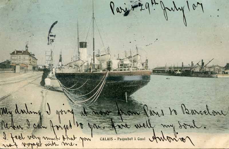 Calais, Paquetbot à Quai, Passagierschiff am Kai 1907